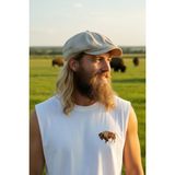 Golden Buffalo %30 Pamuk, %70 Keten Yazlık Unısex 1. Sınıf Kasket Şapka - Standart - 0002 - Beyaz