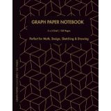 Golden Cube Graph Paper Notebook – 5x5 Grid, 150 Pages | Large 8.5 x 11 Inch: Graphing Notebook for Math, Science, Design, Sketching, and Drawing