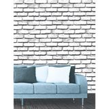 Golden DUVAR KAĞIDI - BORDÜR 3D Eskitme Tuğla Görünümlü 5.2m² Silinebilir Nonwoven Dekoratif Duvar Kağıdı - 53 x 1000 cm - Beyaz