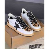 Golden Goose Beyaz Kadın Leopar Detaylı Logolu Bağcıklı Sneaker Spor Ayakkabı - Siyah - Beyaz - Leopar