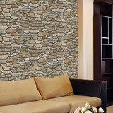 Golden Ham Taş Desen 52 Cm X 10 M 3 Boyutlu Duvar Kağıdı Koyu Gri (3'Li Paket)