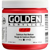 Golden Heavy Body Akrilik Boya 473 ml Seri 9 Cadmium Red Medium 1100