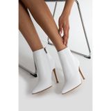golden heel 10.5 Cm beyaz Sivri Burun Kadın Topuklu Bot