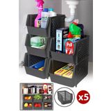 Golden Kitchen Dolap Içi Organizer Banyo Mutfak Tezgah Altı Buzdolabı Içi Düzenleyici Sebze Meyve Sepeti 5 Siyah