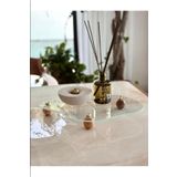 Golden Kitchen EĞRİ CAM TEPSİ AHŞAP TOP AYAKLI DEKORATİF DÜZENLEYİCİ STANT MAKYAJ /TAKI /MUTFAK