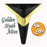 Golden Kose Luks Mobilya Kanepe Sehpa Tv Unitesi Koltuk Ayagi Baza Ayaklari Siyah Altin 14 Cm