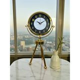 Golden Marble Üç Ayaklı Metal Masa Saati Vitrin