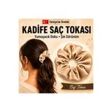 Golden Needle Bej Kadife Saç Tokası Scrunchie Yumuşak Dokulu Esnek Lastikli Şık Günlük Saç Toplama Tokası