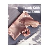 Golden Needle Kaliteli İpek Saten Yastık Kılıfı 50x70, İpek Saten Uyku Bandı, Toka Pudra Pembesi