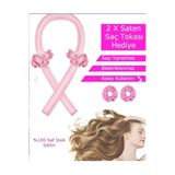 Golden Needle Pudra Pembe Renk Isısız Saç Şekillendirici Saç Sosisi Saten Toka Seti