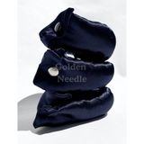 Golden Needle Saten Çıtçıtlı Bigudi Sosisi Isısız Saç Şekillendirici Lacivert 3 Saç Bigudisi ve Saklama Çantası