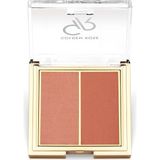 Golden Rose 02 Peachy Coral İkili Allık - Mat ve Saten Özellikli, Uzun Süre Kalıcı Makyaj