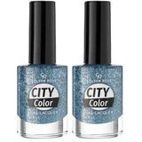 Golden Rose City Color Nail Lacquer Glitter No:106 - Oje 2li paket