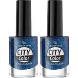 Golden Rose City Color Nail Lacquer Glitter No:108 - Oje 2li paket
