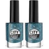 Golden Rose City Color Nail Lacquer Glitter No:109 - Oje 2li paket