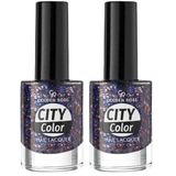 Golden Rose City Color Nail Lacquer Glitter No:111 - Oje 2li paket