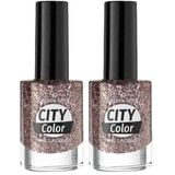 Golden Rose City Color Nail Lacquer Glitter No:112 - Oje 2li paket