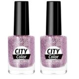 Golden Rose City Color Nail Lacquer Glitter Oje (No: 102) 2li paket