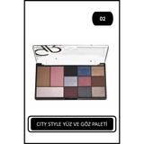 Golden Rose City Style Palette 02 Smokey, Göz Farı, Allık, Bronzlaştırıcı ve Aydınlatıcı Seti