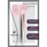 Golden Rose Devobis Precision Face Brush - Çok Amaçlı Hassas Yüz, Pudra ve Allık Fırçası - Pembe-Beyaz