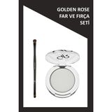 Golden Rose Dual Ended Eyeshadow Brush - Far Fırçası ve Soft Color Pearl Mono Eyeshadow No: 41-Tekli Sedefli Far Seti - Gümüş
