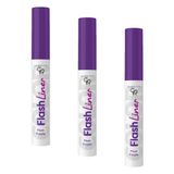 Golden Rose Flash Liner Colored Eyeliner - 107 Plum Purple - Renkli Likit Eyeliner (3 paketi)