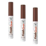 Golden Rose Flash Liner Colored Eyeliner - 111 Chocolate - Renkli Likit Eyeliner (3 paketi)