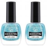 Golden Rose Keratin Nail Color Glitter No:411 - Oje 2li paket