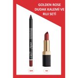 Golden Rose Lipstick No:54 Ruj & Emily Long Lasting Lip Pencil No:223 Dudak Kalemi Seti