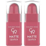 Golden Rose Matte Lipstick (Mini) No:07 - Ruj 2li paket