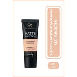 Golden Rose Matte Perfection Foundation Cool 02 Söğüt Özü & Üzüm Çekirdeği Yağlı Mat Fondöten 35 ml
