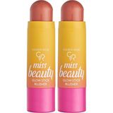Golden Rose Miss Beauty Glow Stick Blusher No: 01 Peach Flash - Şeftali Tonlu Stik Allık (2 paketi)
