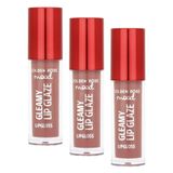 Golden Rose Mood Gleamy Lip Glaze Lipgloss No:201 Nude Kiss - Renkli Dudak Parlatıcısı (3 paketi)