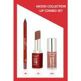 Golden Rose Mood Lip Combo Set - Dudak Kalemi No:06 - Matte Ruj No:01- Dudak Parlatıcısı No: 253