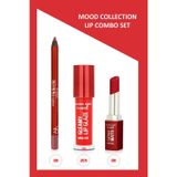 Golden Rose Mood Lip Combo Set - Dudak Kalemi No:08 - Matte Ruj No:08 - Dudak Parlatıcısı No:205