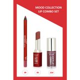 Golden Rose Mood Lip Combo Set - Dudak Kalemi No:09 -Mat Ruj No:05 - Dudak Parlatıcısı 254
