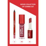 Golden Rose Mood Lip Combo Set -Dudak Kalemi No:11 - Mat Ruj No:04 - Dudak Parlatıcısı No:206