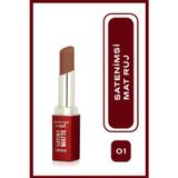 Golden Rose Mood Satiny Matte Lipstick No: 01 Bare Nude - Nemlendirici Mat Ruj