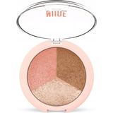 Golden Rose Nude Look Baked Trio Face Powder - Fırınlanmış 3'lü Allık, Bronzer Aydınlatıcı Paleti