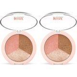 Golden Rose Nude Look Baked Trio Face Powder - Fırınlanmış 3'lü Allık, Bronzer ve Aydınlatıcı Paleti (2 paketi)