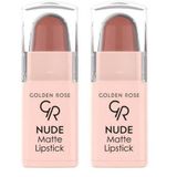 Golden Rose Nude Matte Lipstick (Mini) No:01 - Ruj 2li paket