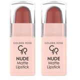 Golden Rose Nude Matte Lipstick (Mini) No:04 - Ruj 2li paket