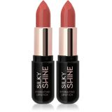 GOLDEN ROSE Silky Shine Hydrating Lipstick - Nemlendirici Ruj No:218 (2 paketi)