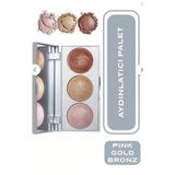 Golden Rose Strobing Highlighter Palette Üçlü Fırınlanmış Aydınlatıcı