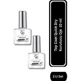 Golden Rose Top Coat Quick Dry Şeffaf Oje 10 ml KURUTUCU Özellikli 2 Li Set
