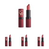 Golden Rose Velvet Matte Lipstick No: 10 - Yoğun Pigmentli Kadifemsi Mat Ruj (4 paketi)