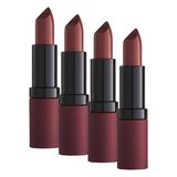 Golden Rose Velvet Matte Lipstick No: 16 - Yoğun Pigmentli Kadifemsi Mat Ruj (4 paketi)