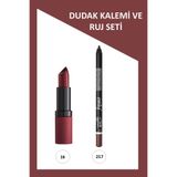 Golden Rose Velvet Matte No:16 Ruj & Emily No:217 Dudak Kalemi Seti