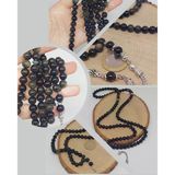 Golden & Siyah Obsidyen Taşı 99luk Tesbih 8mm (1250)