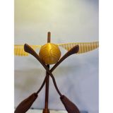 Golden Snitch Figürü 3D Baskı Süpürge Standlı Dekoratif Obje 20 cm Harry Potter Temalı Biblo - Golden Snitch